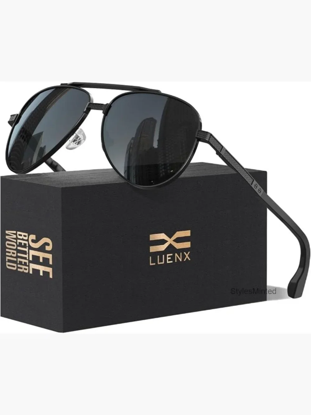 Trendy Aviator Sunglasses Polarized UV400 Metal Frame Driving Retro 60mm